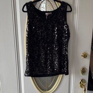Elegant Black Sequin Tank Top